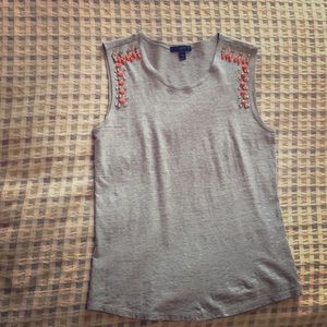 J.Crew - grey beaded tank - XS